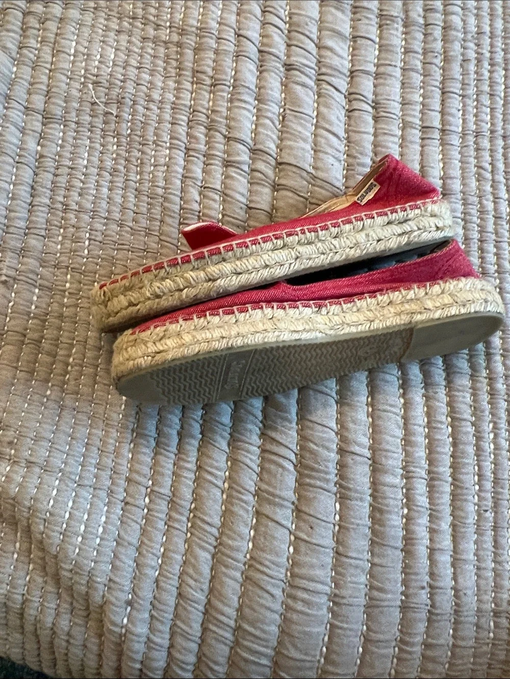 Soludos Red Canvas Espadrilles Slip-On Flats